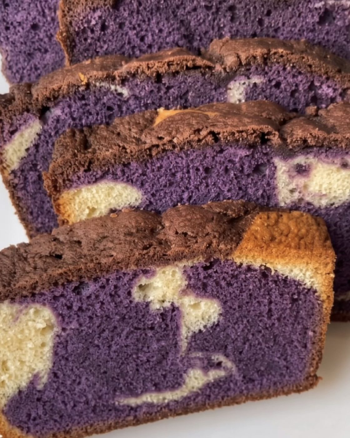 El Mejor Bizcocho Marmolado de Ube con Ube Halaya Casero
