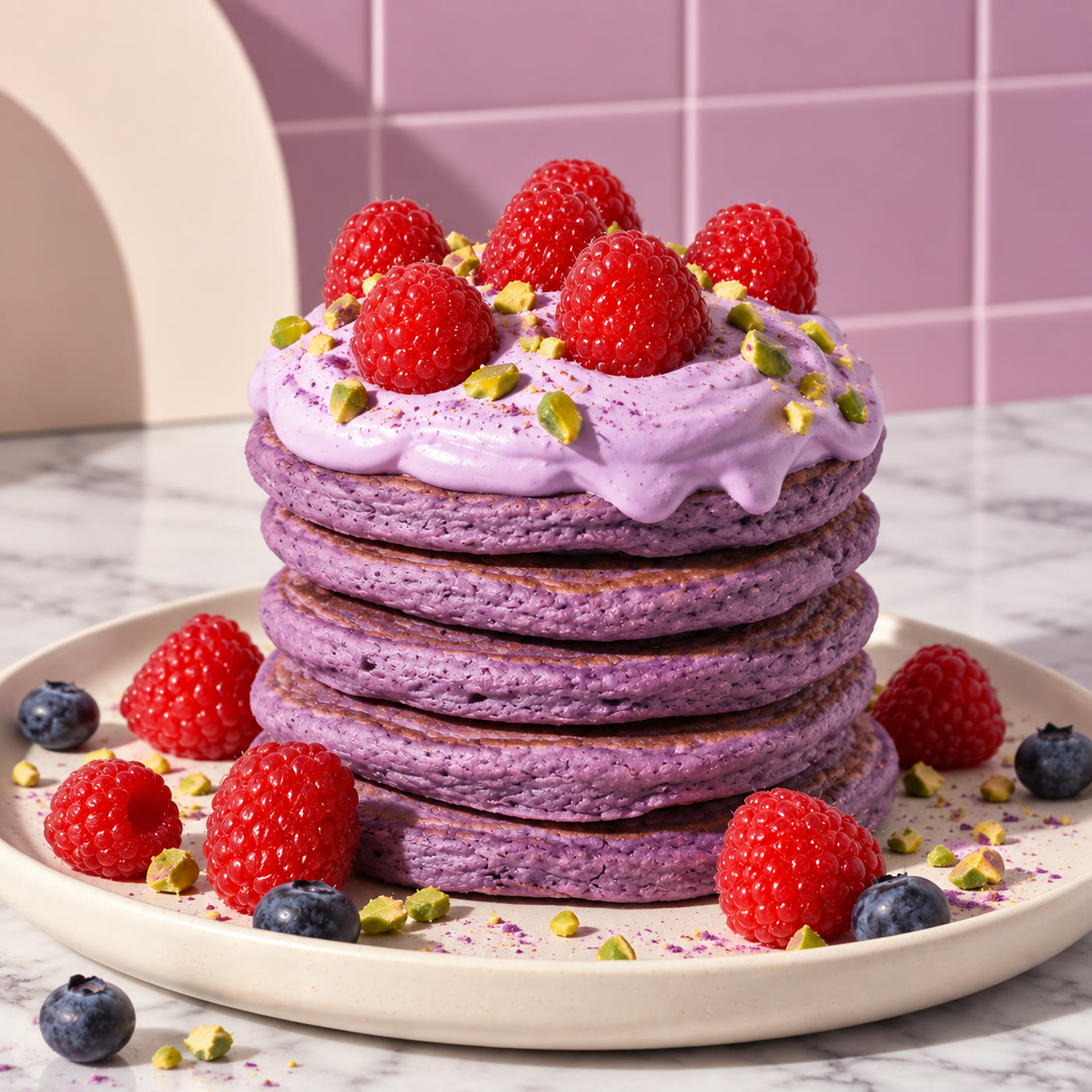 Receta de panqueques de Ube: Esponjosos panqueques morados