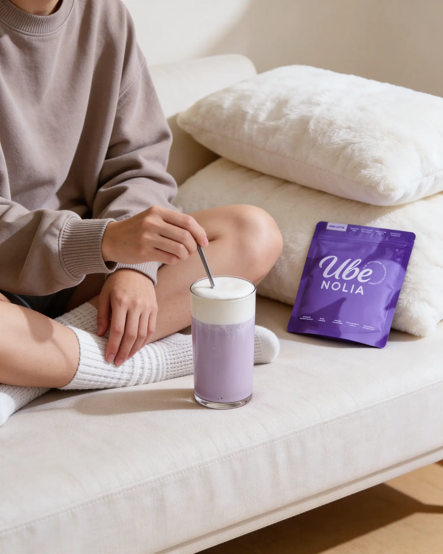 UBE NOLIA polvo de Ube latte prémium con ingredientes frescos