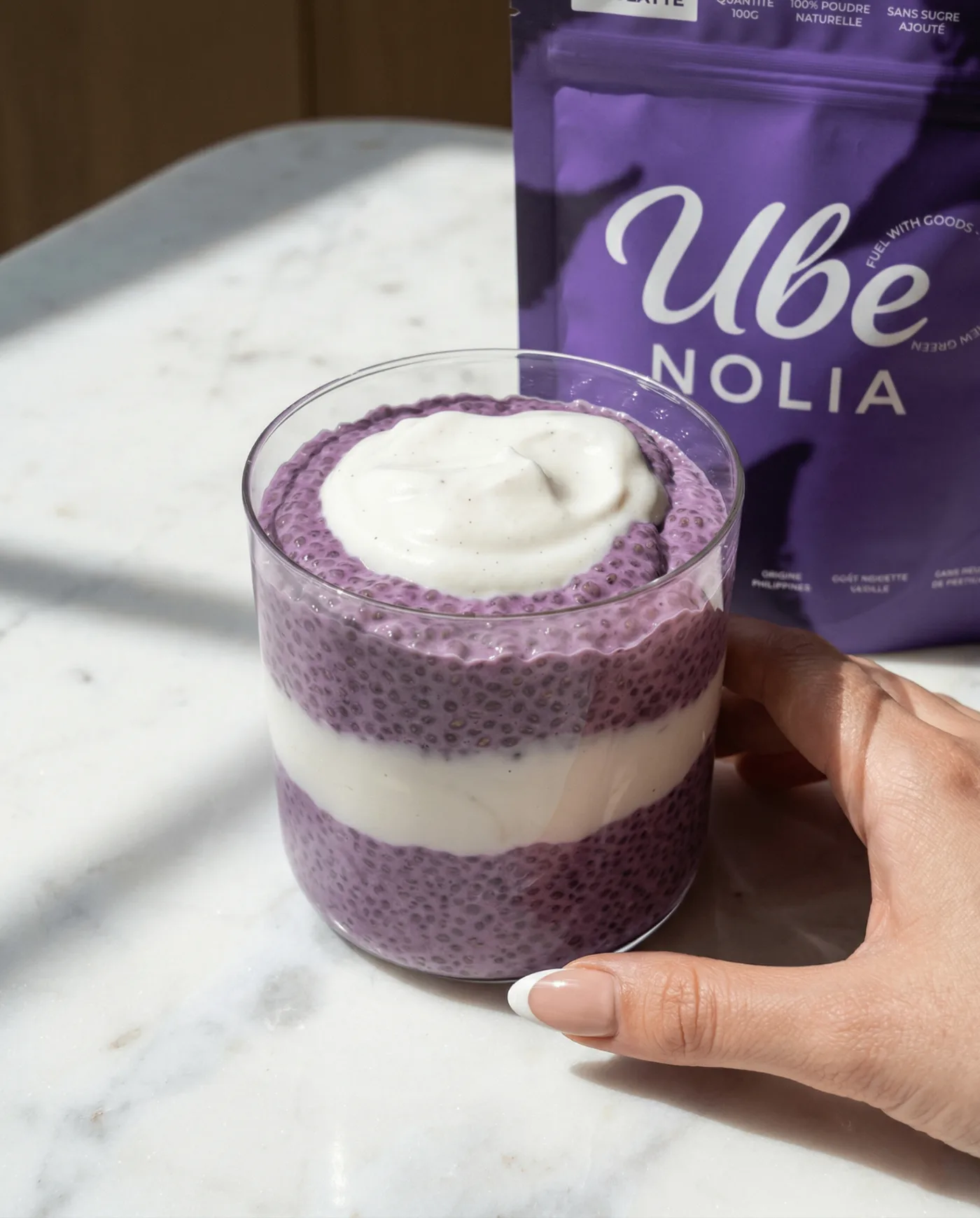 El Mejor Pudín de Chía Ube – pudín de chía ube terminado, bolsa de polvo de ube | Ube Nolia